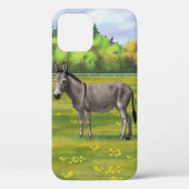 Niedlicher Donkey Gray Burro in Weide Case-Mate iPhone Hülle (Rückseite)