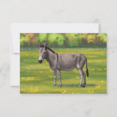 Niedlicher Donkey Gray Burro in Weide Einladung (Vorderseite)