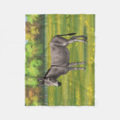 Niedlicher Donkey Gray Burro in Weide Fleecedecke (Vorderseite)