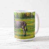 Niedlicher Donkey Gray Burro in Weide Kaffeetasse (VorderseiteRechts)