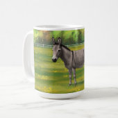Niedlicher Donkey Gray Burro in Weide Kaffeetasse (Vorderseite Links)