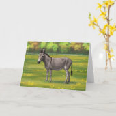 Niedlicher Donkey Gray Burro in Weide Karte (Gelbe Blume)
