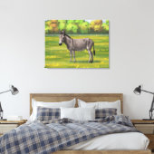Niedlicher Donkey Gray Burro in Weide Leinwanddruck (Insitu (Schlafzimmer))