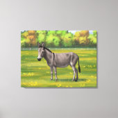 Niedlicher Donkey Gray Burro in Weide Leinwanddruck (Vorderseite)