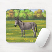 Niedlicher Donkey Gray Burro in Weide Mousepad (Mit Mouse)