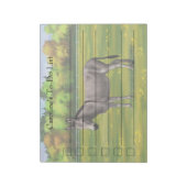 Niedlicher Donkey Gray Burro in Weide Notizblock (Rotiert)