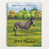 Niedlicher Donkey Gray Burro in Weide Planer (Vorderseite)