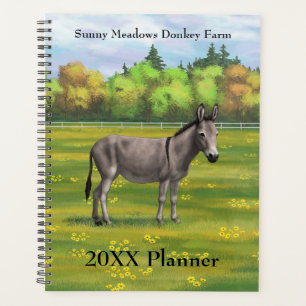 Niedlicher Donkey Gray Burro in Weide Planer