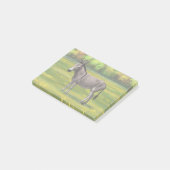 Niedlicher Donkey Gray Burro in Weide Post-it Klebezettel (angewinkelt)