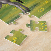 Niedlicher Donkey Gray Burro in Weide Puzzle (Seite)