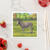 Niedlicher Donkey Gray Burro in Weide Serviette (Beispiel)