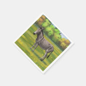 Niedlicher Donkey Gray Burro in Weide Serviette (Ecke)