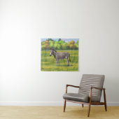 Niedlicher Donkey Gray Burro in Weide Wandteppich (Beispiel (Horizontal))