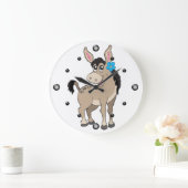 Niedlicher Donkey mit Blume Wall Clock Große Wanduhr (Zuhause)