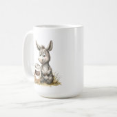 Niedlicher Donkey mit Kaffee-Tasse Kaffeetasse (Vorderseite Links)