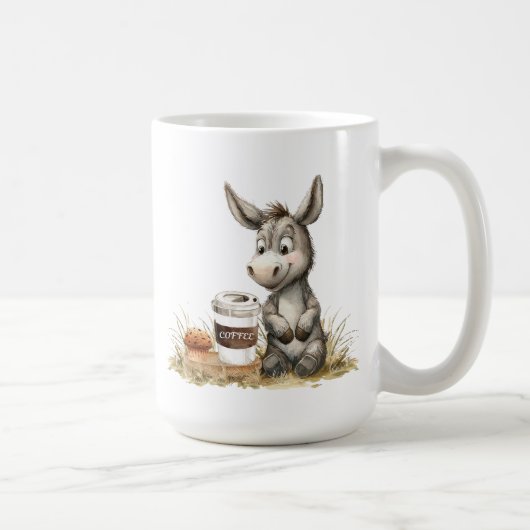 Niedlicher Donkey mit Kaffee-Tasse Kaffeetasse (Rechts)