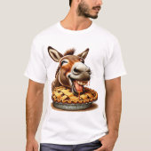 Niedlicher Donkey mit Kuchen T-Shirt (Vorderseite)