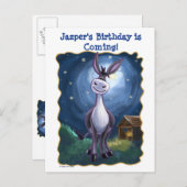 Niedlicher Donkey Save the Date Party Center Postk Ankündigungspostkarte (Vorne/Hinten)