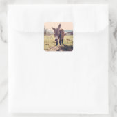 Niedlicher Donkey-Sticker Quadratischer Aufkleber (Tasche)