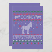 Niedlicher Donkey Ugly Sweater Weihnachtsfeiertag Einladung (Vorne/Hinten)