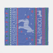 Niedlicher Donkey Ugly Sweater Weihnachtsfeiertag Fleecedecke (Vorderseite (Horizontal))