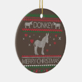 Niedlicher Donkey Ugly Sweater Weihnachtsfeiertag  Keramik Ornament (Rechts)