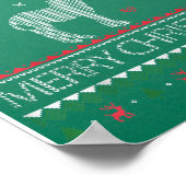 Niedlicher Donkey Ugly Sweater Weihnachtsfeiertag  Poster (Ecke)