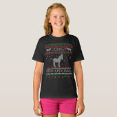 Niedlicher Donkey Ugly Sweater Weihnachtsfeiertag T-Shirt (Vorne ganz)