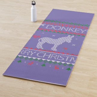 Niedlicher Donkey Ugly Sweater Weihnachtsfeiertag Yogamatte