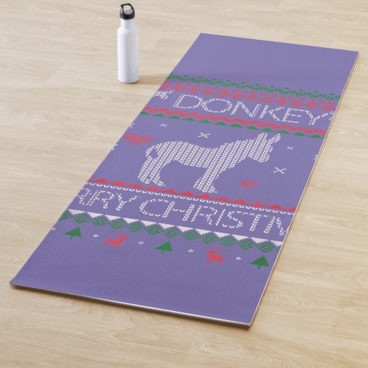 Niedlicher Donkey Ugly Sweater Weihnachtsfeiertag Yogamatte (Beispiel)