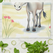 Niedlicher Donkey-Watercolor-Frühling Geschirrtuch (Gefaltet)