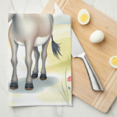 Niedlicher Donkey-Watercolor-Frühling Geschirrtuch (Viertel Falte)