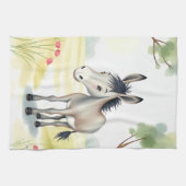 Niedlicher Donkey-Watercolor-Frühling Geschirrtuch (Horizontal)