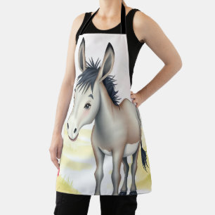 Niedlicher Donkey-Watercolor-Frühling Schürze
