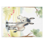 Niedlicher Donkey-Watercolor-Frühling Tischdecke (Vorderseite (Horizontal))