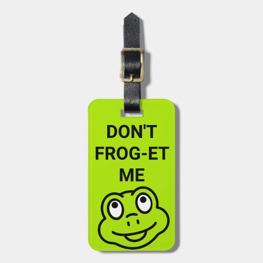 Niedlicher "Don't Frog-et-Me" Frog Gepäckanhänger (Vorderseite vertikal)