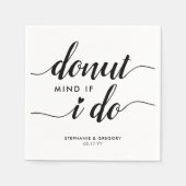 Niedlicher Donut-Gedanke, wenn ich Herz-Script-Hoc Serviette (Vorderseite)