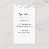 Niedlicher Donut mit Sprinklen Donut Shop Visitenk Visitenkarte (Rückseite)