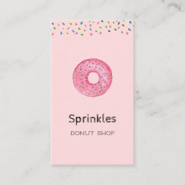 Niedlicher Donut mit Sprinklen Donut Shop Visitenk Visitenkarte