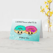 Niedlicher Donut Pun, Liebe You, Coupels Romantik Karte (Gelbe Blume)