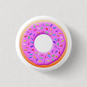 Niedlicher Donut Zeichnend mit Sprinklen Button