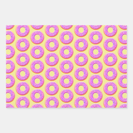 Niedlicher Donut Zeichnend mit Sprinklen Geschenkpapier Set (Vorderseite 3)