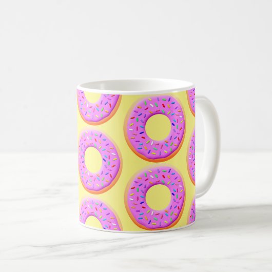 Niedlicher Donut Zeichnend mit Sprinklen Kaffeetasse (VorderseiteRechts)