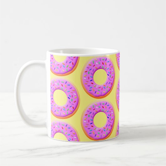 Niedlicher Donut Zeichnend mit Sprinklen Kaffeetasse (Links)