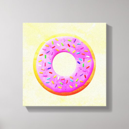 Niedlicher Donut Zeichnend mit Sprinklen Leinwanddruck (Vorderseite)