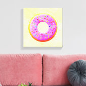 Niedlicher Donut Zeichnend mit Sprinklen Leinwanddruck (Insitu (Wohnzimmer))