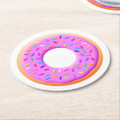 Niedlicher Donut Zeichnend mit Sprinklen Runder Pappuntersetzer (Angewinkelt)