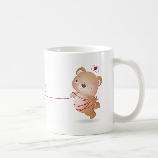 Niedlicher Doodle Bear kundenspezifische Coffee-Ta Kaffeetasse (Rechts)