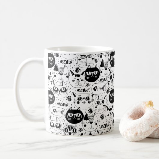 niedlicher Doodle Kaffeetasse (Mit Donut)