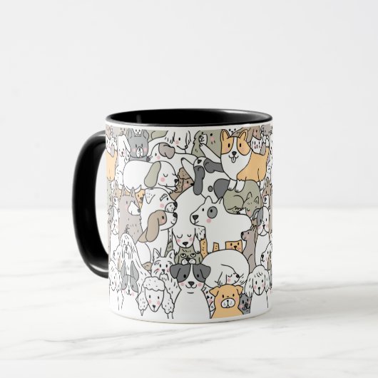 Niedlicher Doodle Tasse (Vorderseite Links)